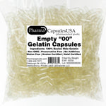 Empty Gelatin Capsules - Sizes 000 00 0 1 2 3 4 - USA Kosher // Halal Gel Caps